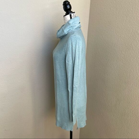 Adrienne Vittadini Turquoise Knit Cowl Neck Sweater Size M - Picture 3 of 14